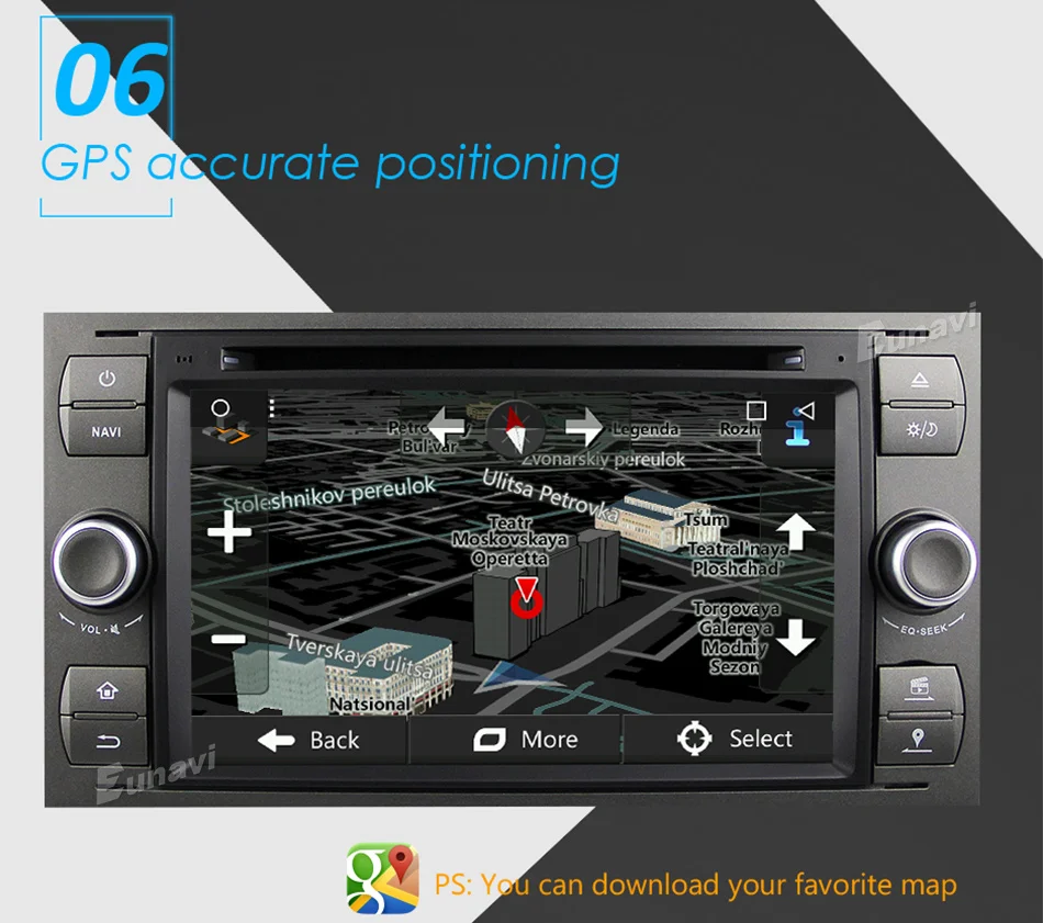 Best Eunavi 7" in dash 2 din Android 9.0 Car DVD Player Car GPS stereo OBD2 for Ford C-Max Fiesta Fusion Kuga Mondeo Focus with radio 11