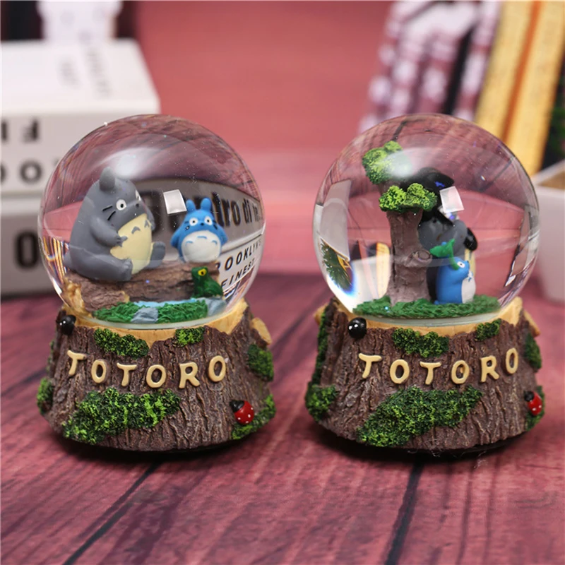 

Cartoon Cute TOTORO Night Light Furnishings Craft Crystal Snowball Crafts Figurines Miniatures For Kids Birthday New Year Gift
