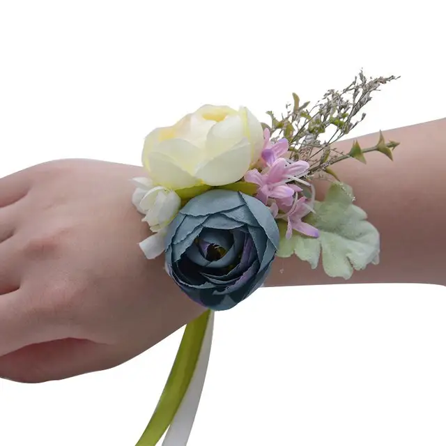 1 pcs Handmade Wedding Wrist Flower Bride Bridesmaids Wrist Bouquets Beautiful Wedding