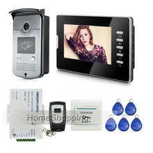 ENVÍO GRATIS Nueva Marca Wired 7 “Casa de Color Video de La Puerta Del Timbre Del Teléfono del Sistema de Intercomunicación 1 Cámara 1 Monitor de Acceso RFID En Stock