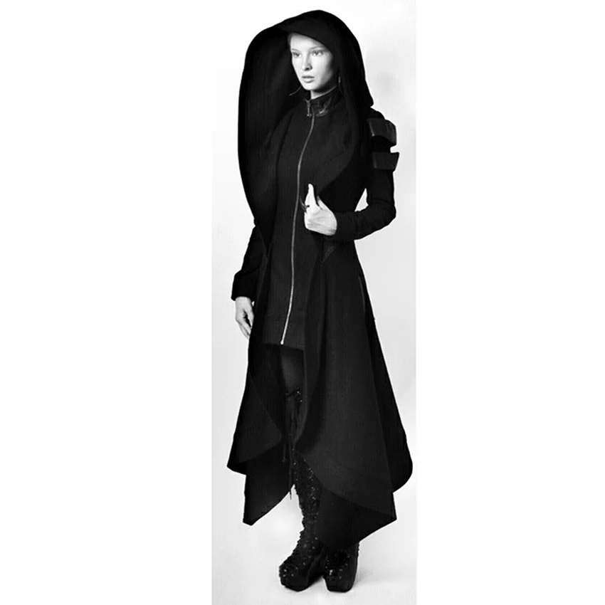 

Women's Steampunk Gothic Winter Coats Long Sleeve Jacket With Hat Collar Cosplay Coat Medieval Noble Court Princess Outwear