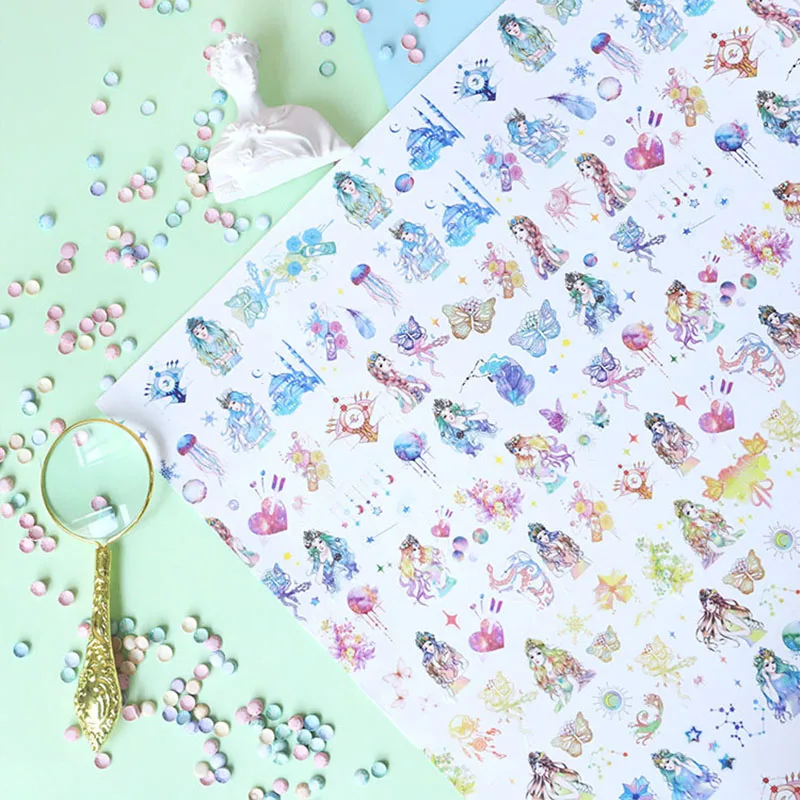 

6Pcs Kawaii Decorative Adhesive Tape Creative Constellation Washi Tape Cute Masking Tapes For Kid Scrapbooking DIY Photos Albums