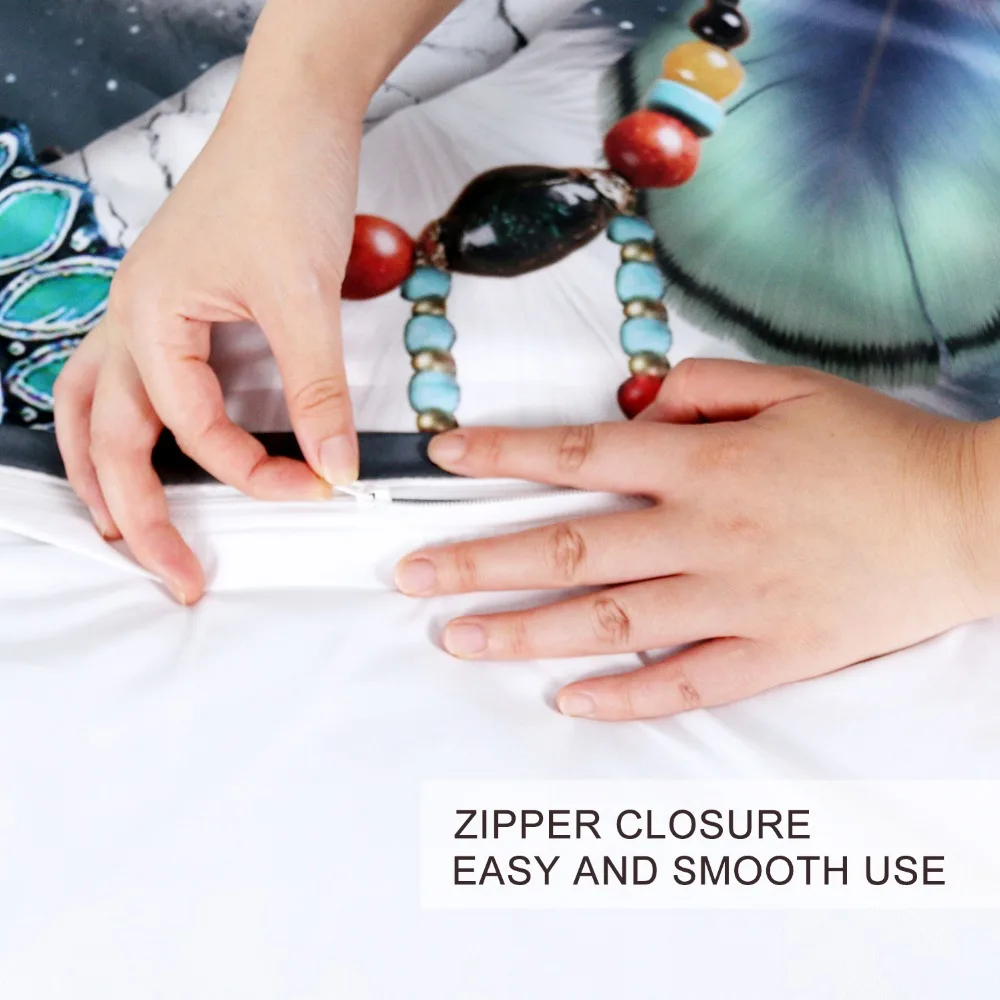  BlessLiving Wolves Couple Bedding Set 3D Print White Wolf Duvet Cover Tribal Animal Galaxy Bed Set 