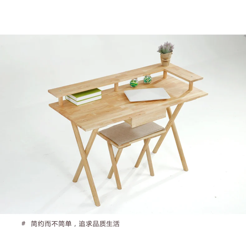 Cheap Louis Fashion Computer Desks Nordic Modern Simplified Japanese Solid Wood Desktop Bedroom Study Home Student Writing 1