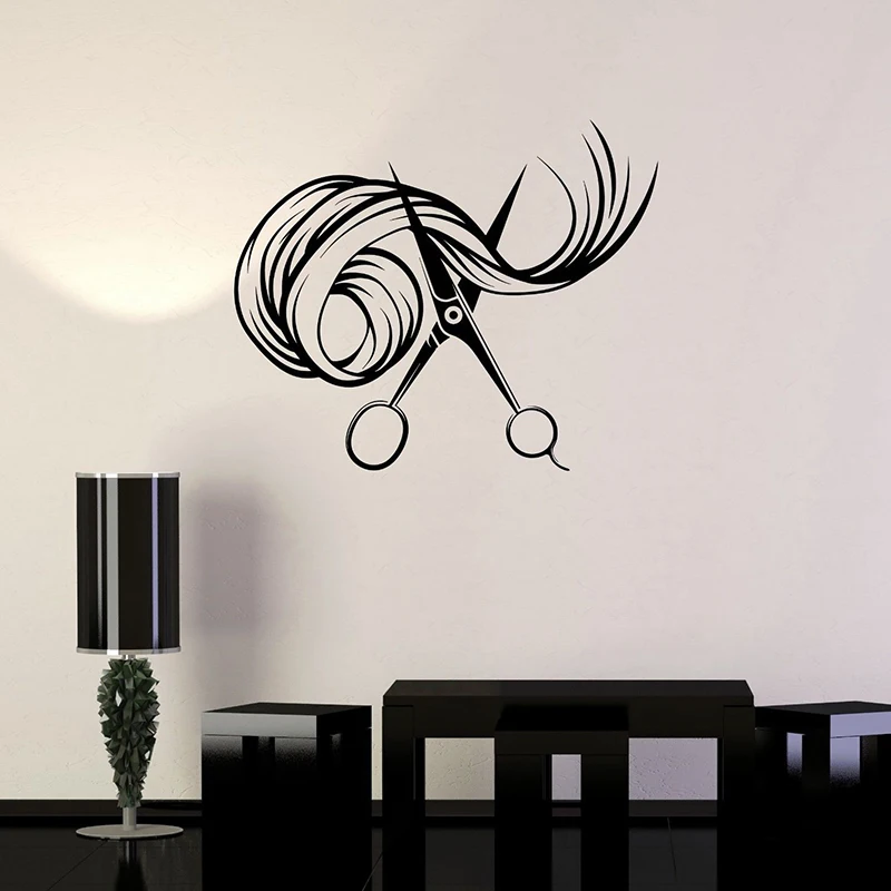 

Scissors Wall Decals Hair Beauty Salon Wall Sticker For Barber shop Barbershop Stylist Stickers Removable Art Mural H205