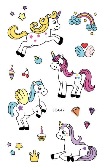 

Waterproof Temporary Tattoo Sticker Star Unicorn Cartoon Rainbow Fake Tatoo Tatouage Temporaire Flash Tatto For Kids Children