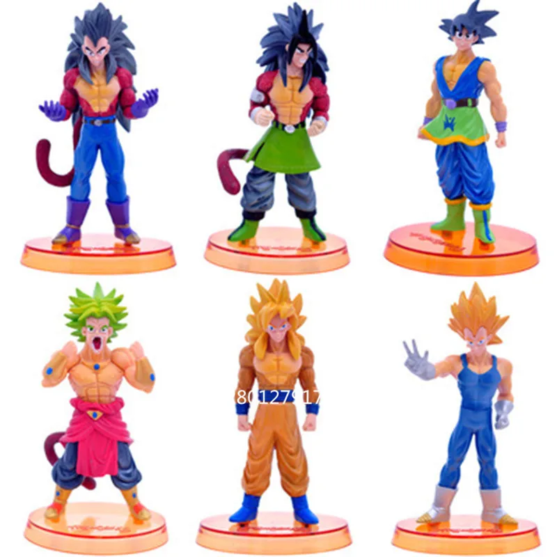 6 шт./лот Dragon Ball Goku Gotenks Kakarotto Gogeta Vegeta 54 поколение ПВХ фигурка Коллекционная модель