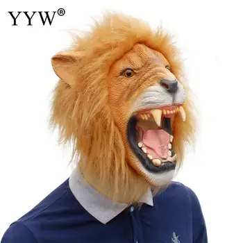 

Lion Mascaras Animales Mask Halloween Realistic Latex Masks Scary Mascaras Halloween Cosplay Terror Masker Carnival Party Mask