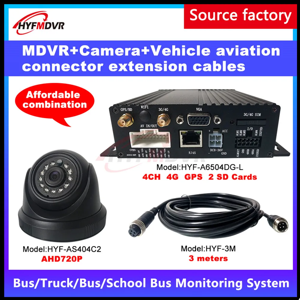 

Source factory 4 channel AHD960P pixel 4G GPS Mobile DVR 2 inch reversing image car camera concrete car / tanker PAL/NTSC MDVR