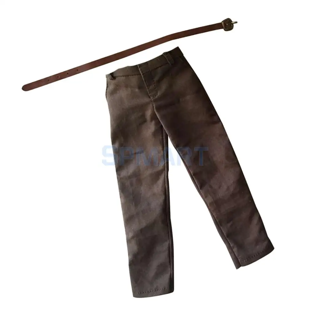 1/6 Scale Brown Trousers Pants with Belt for 12