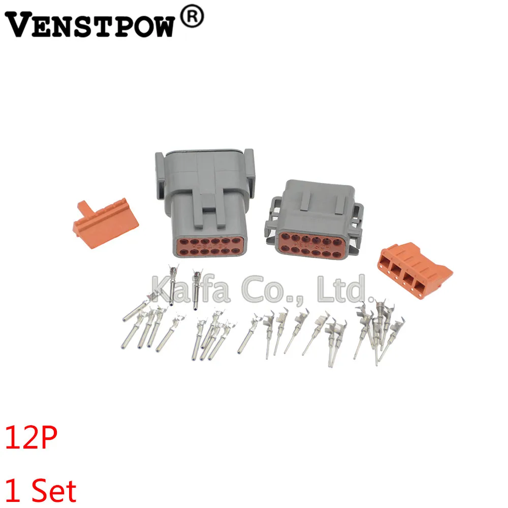 

1 Sets Deutsch DTM 12Pin DTM06-12S DTM04-12P 20-24awg Auto Waterproof Electrical Connector Plug Enhanced Seal Shrink Boot Adapte