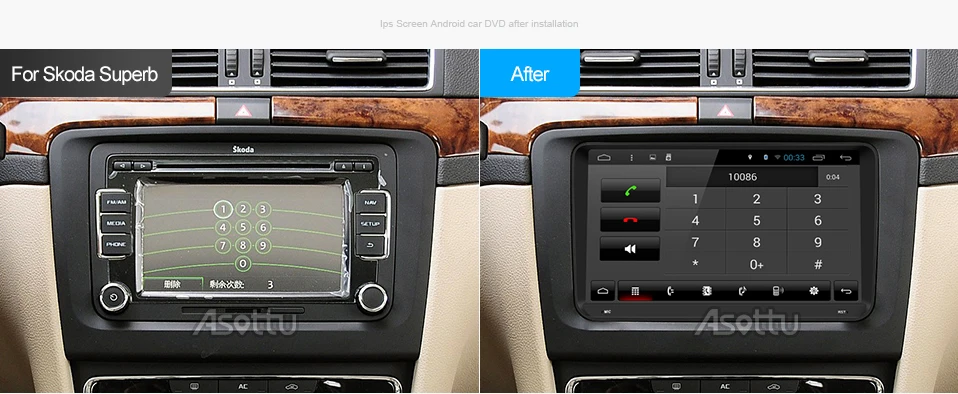Top EU RU warehouse Asottu CDZ9060 car dvd player for Skoda Fabia octavia Superb Yeti Seat Rapid for vw golf tiguan polo passat CC 13