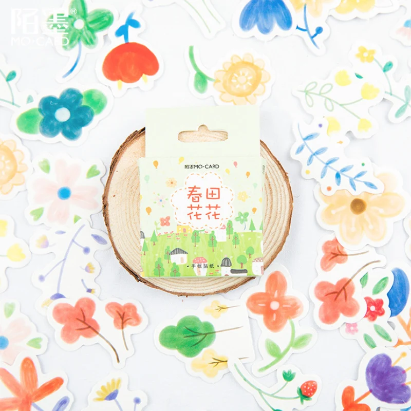 

46 pcs/box Spring flowers Grass paper sticker package DIY diary decoration sticker album scrapbooking