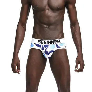 

SEEINNER Brand Sexy Briefs Slip Male Panties Soft Gay Underwear Men Cotton Camouflage Printing Cucea Underpants Comfortable Gay