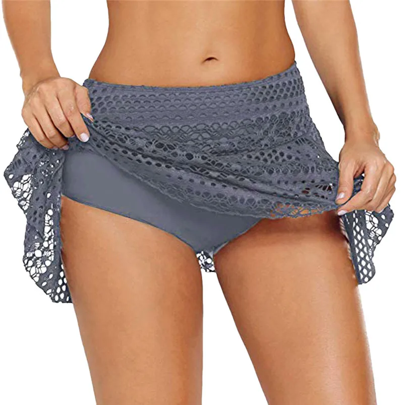 Fashion Women's Lace Crochet Skirted Summer Beach Skirt For Ladies Girls Bottom Swimsuit Short Skort Swim Skirt 40MY07 (4)