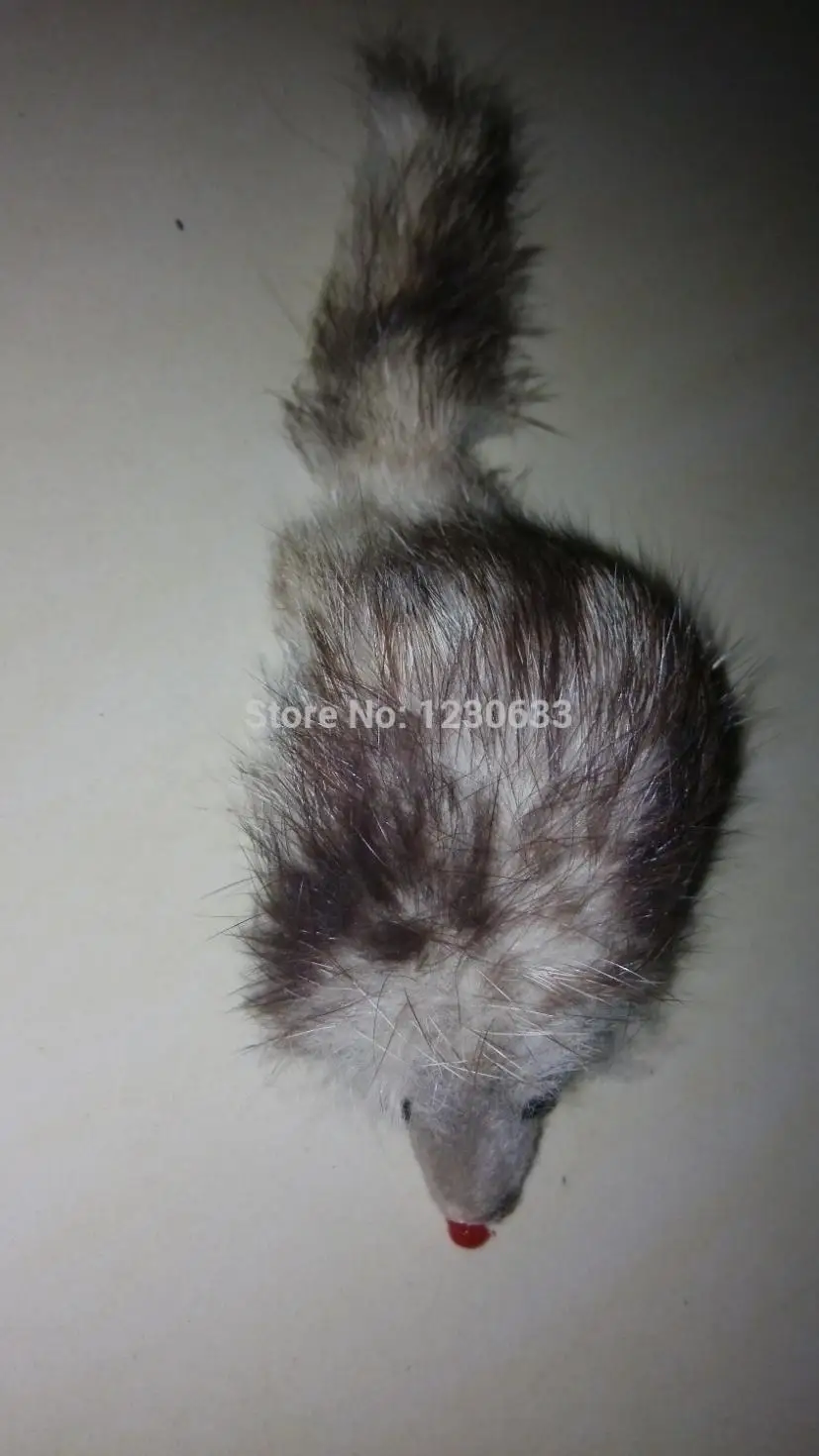 Игрушка для домашней кошки игрушка Большой Кролик Мех мышь длинный мех для кошки 6 см разные цвета 100 шт