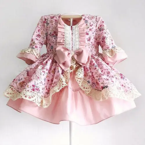 

2019 O Neck Flower Girl Princess Birthday Pageant Dress Party Wedding Bridesmaid Dresses