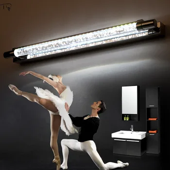 

Led Mirror Light Cabinet Wall Crystal Light Makeup Dressing Bathroom Toilet Cloakroom Modern Simple Waterproof Fog-proof Art