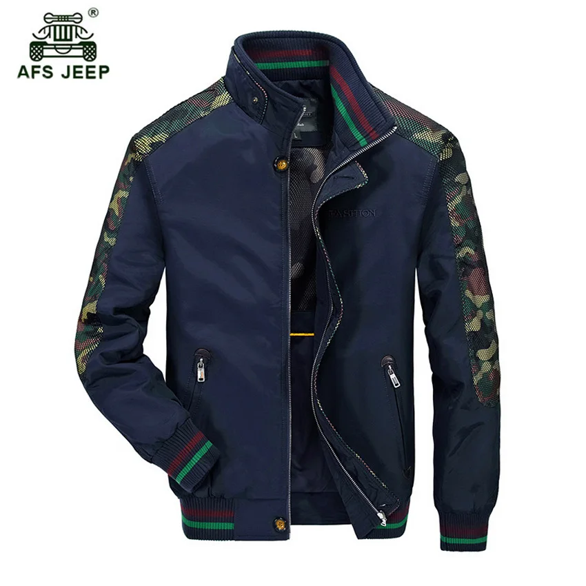 

AFS JEEP 2018 Spring New Jacket Men Business Casual Thin Section Collar Large Size Top Comfortable Men's Jacket h120