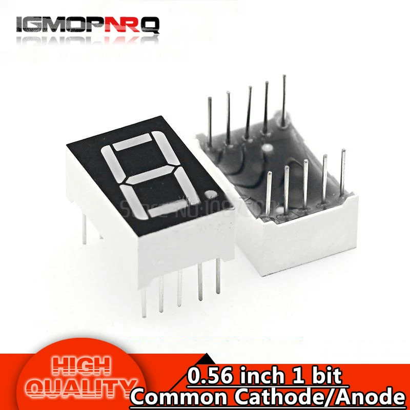 

5pcs Digital tube segment Common Anode Cathode Red 1 Bit digital Tube 0.56 inch hjxrhgal Red LED Display