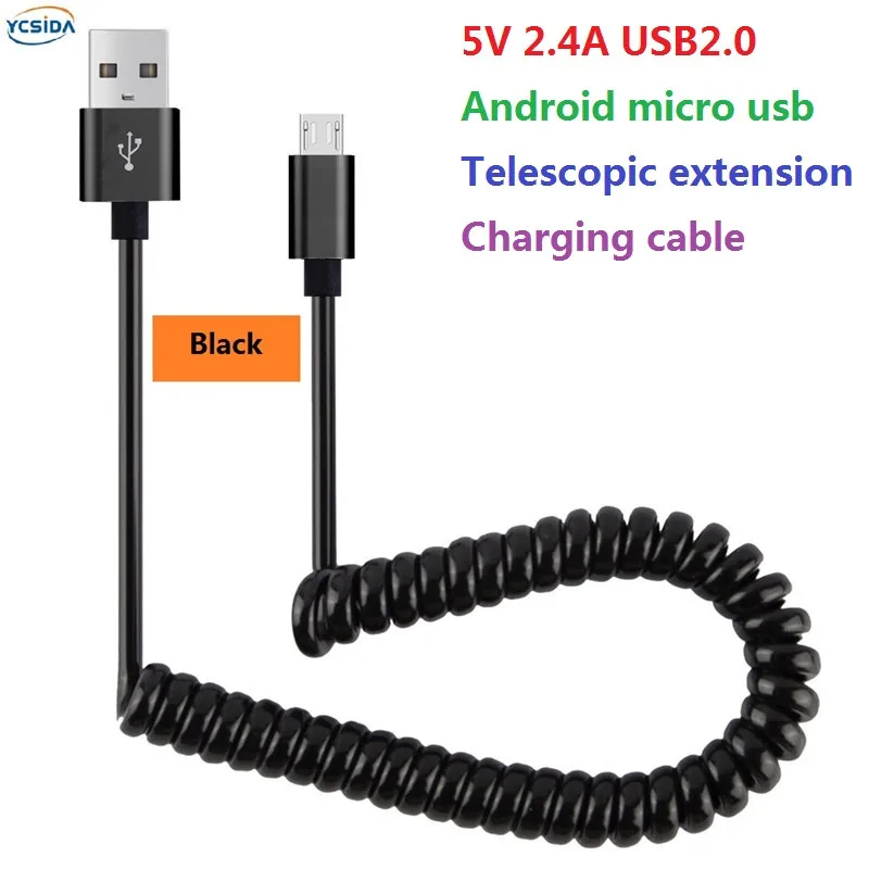 

5V 2.4A USB2.0 Android micro usb Telescopic extension Charging cable,For vivo X21/OPPO R15/Huawei Mate 8/Samsung S7 cable