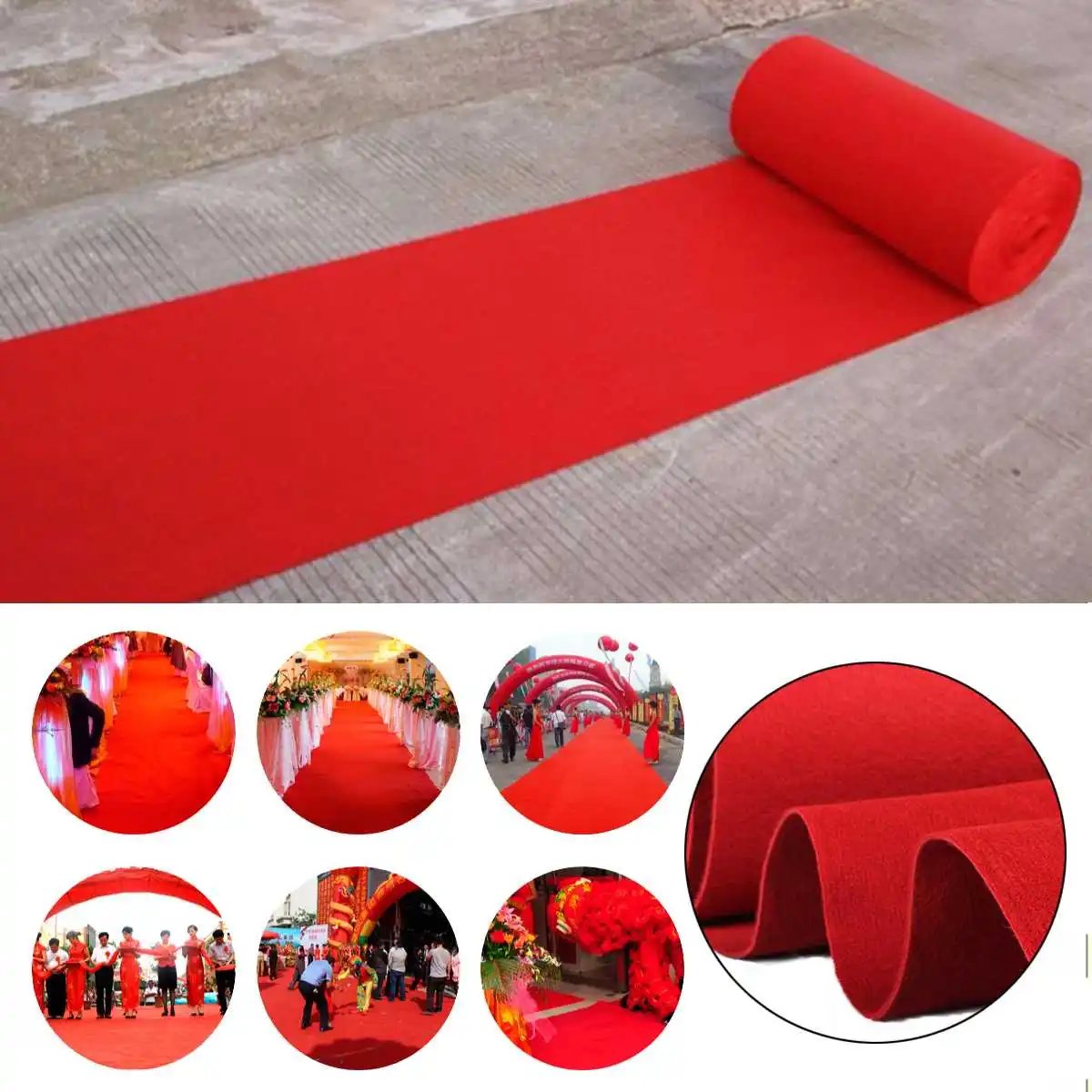 1.5/5/10/12m Outdoor Red Carpet Mats Aisle Wedding Banquet Film Festivals Parties Celebrations Awards Events Decoration Carpet