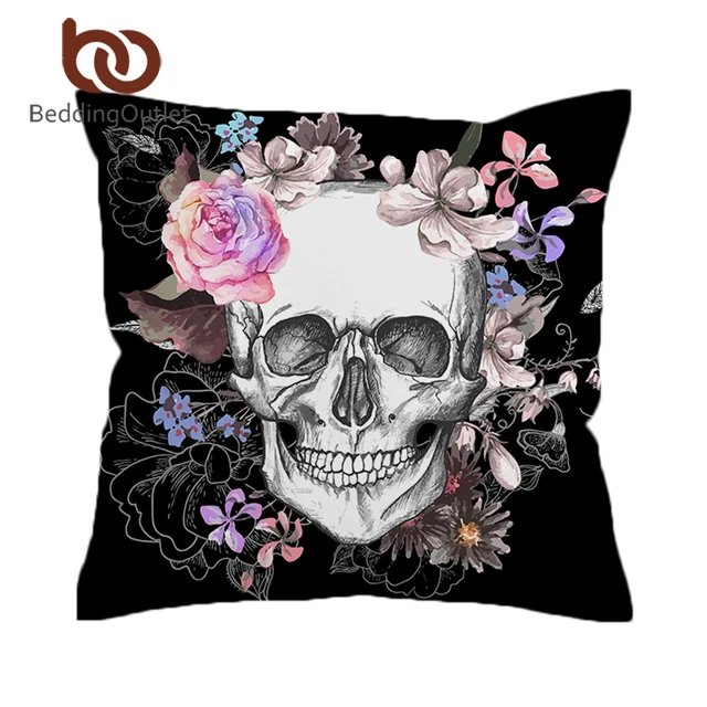 beddingoutlet sugar skull cushion