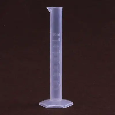 250 мл Градуированный лабораторный пластик PP жидкости Mearsuring цилиндр с носиком