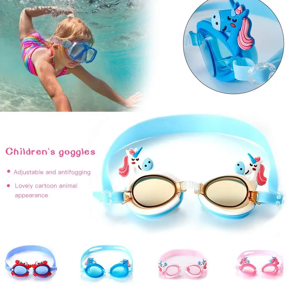 

Swimming Goggles For Children Cute Cartoon Waterproof Anti-Fog HD Glasses Goggles Eyewear With Adjustable Band Colorful New