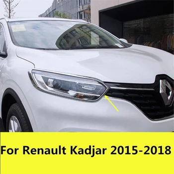 

For Renault Kadjar 2015-2018 ABS Chrome Front Lamp Shade Cover Headlight Covers Trim Sticker Car Accessories 2pcs