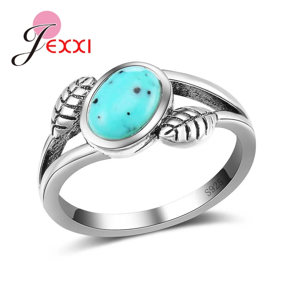 Unisex Fashion Cool High Quality oval Shape Opal Vintage Green Stone on 925 Sterling Silver Ring for Women Party Luxury Jewelry | Украшения