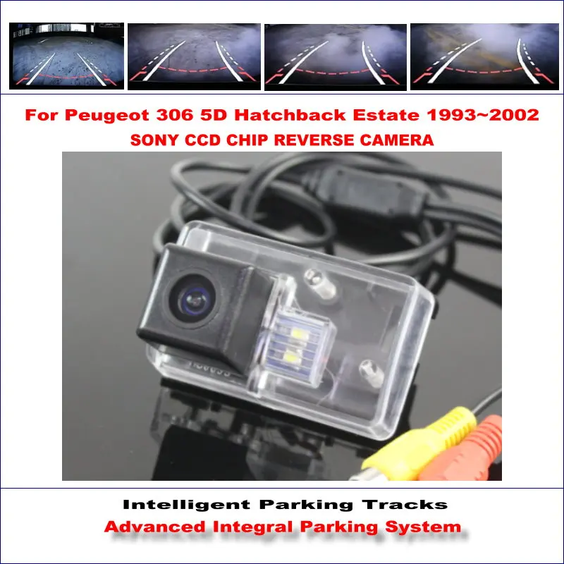 

HD CCD SONY Rear Camera For Peugeot 306 5D Hatchback Estate Intelligent Parking Tracks Reverse Backup NTSC RCA AUX 580 TV Lines