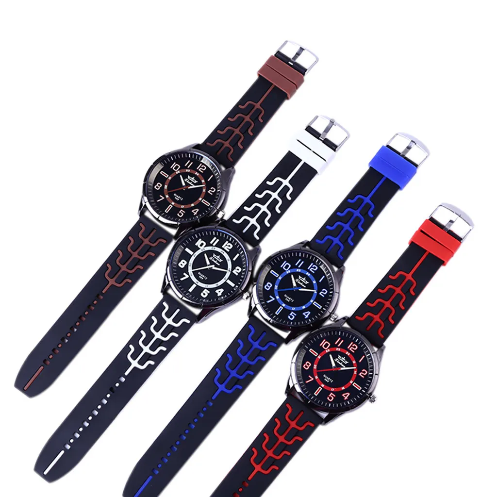 Мужские часы красный Силиконовый кварцевый ремешок мужские модные наручные часы повседневные мужские часы Orologio Uomo спортивные часы Reloj Hombre