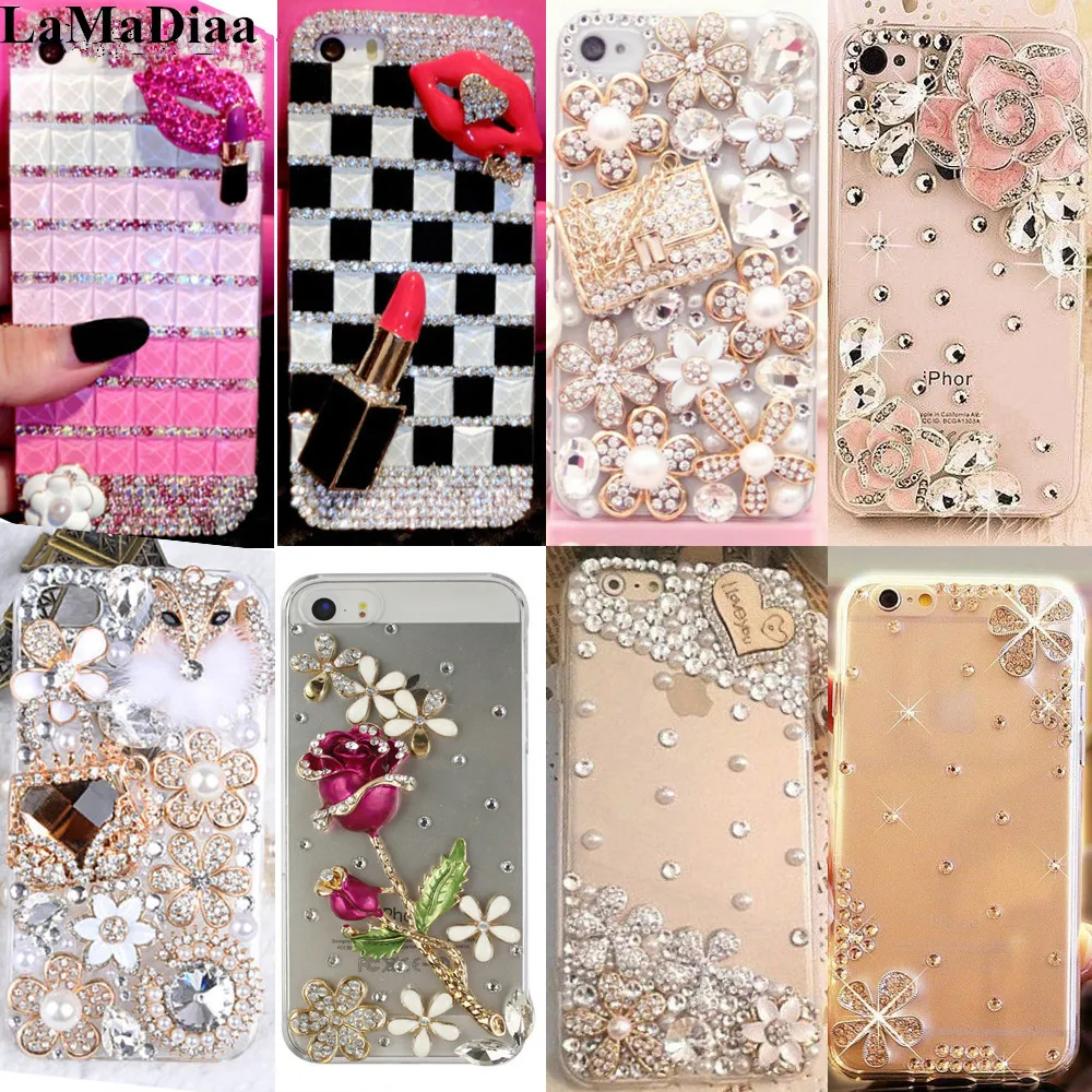 

LaMaDiaa For iPhone X XS XR MAX 5 5S SE 5C 6 6S 7 8 7Plus 8Plus 6Plus Rhinestone Case Bling Diamond cover