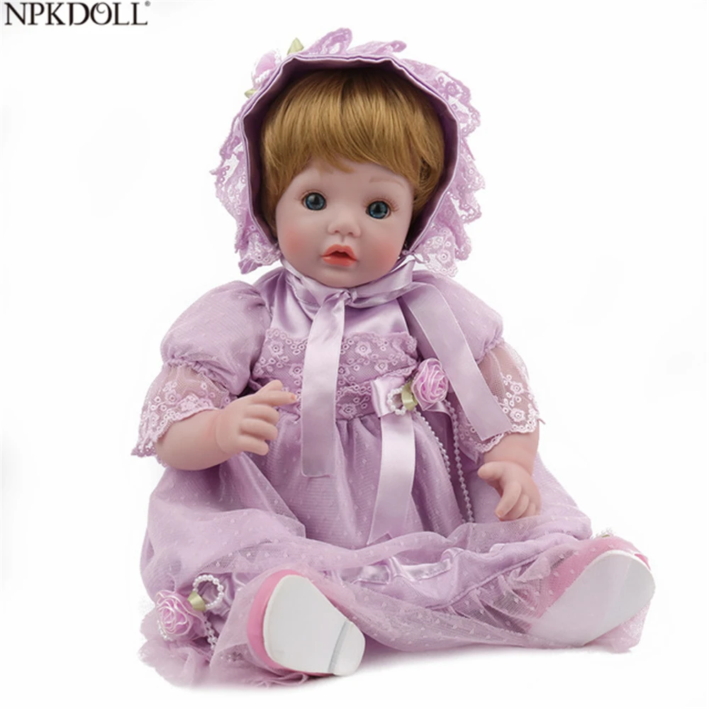 

NPKDOLL Reborn Doll Baby Vinyl Body 18 inch 45 CM Doll Toys For Girl Boy Soft Silicone Birthday Gift Lifelike Pink Princess