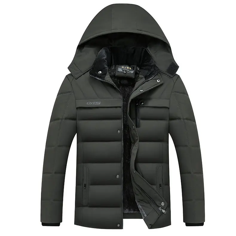 Толстая теплая зимняя куртка мужская парка с капюшоном деловая Повседневная однотонная зимняя куртка мужская верхняя одежда