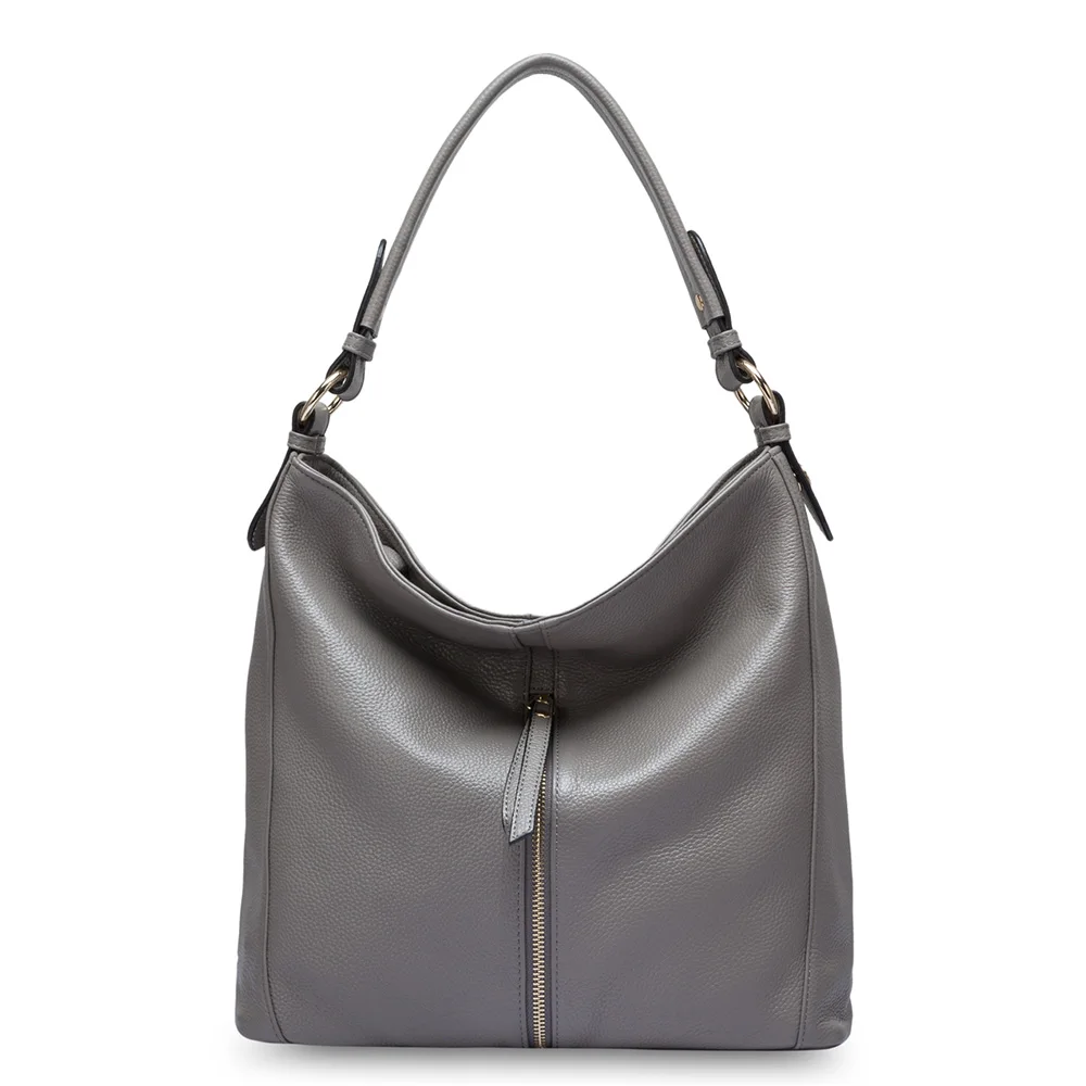 Zency модная женская сумка через плечо натуральная кожа элегантная женская сумка через плечо - Цвет: Серый