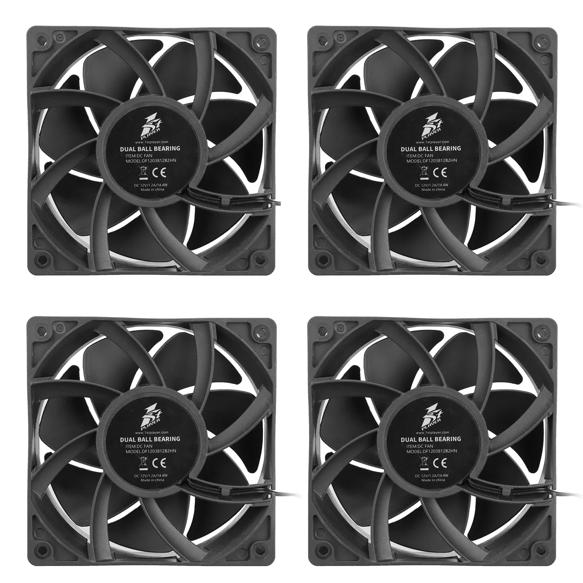 4pc 12V 12cm 4000RPM 4PIN Cooling Fan For Bitcoin Mining Cooling A