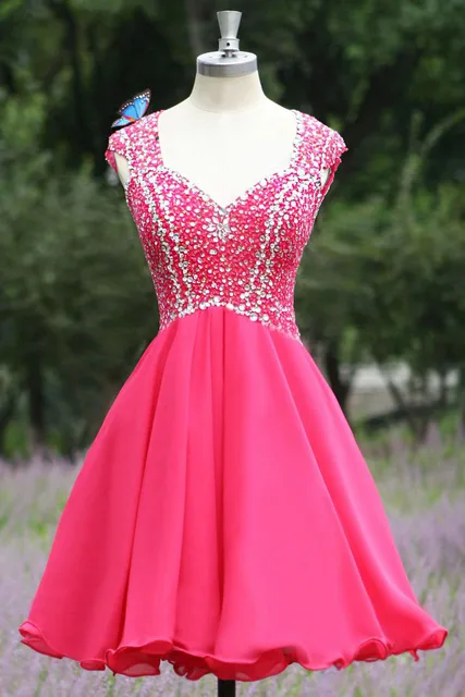 Hot Pink Short Formal Dress