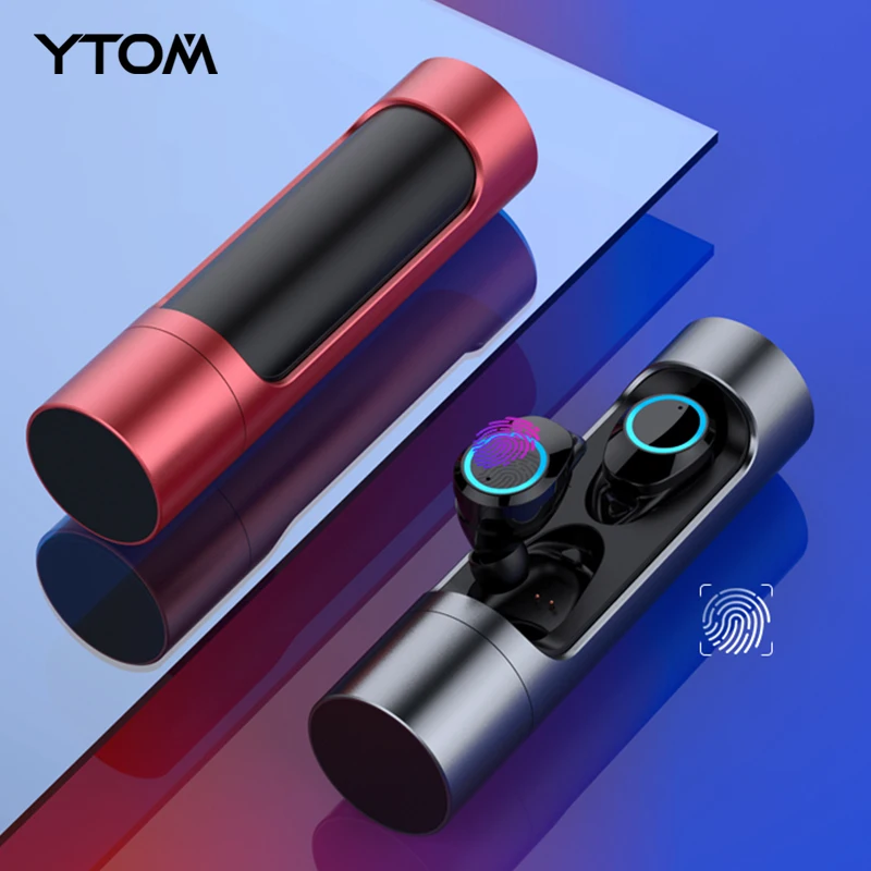 Беспроводные наушники YTOM с глубоким басом, Bluetooth 5,0, водонепроницаемые наушники с зарядным устройством для Apple iPhone 5, 6, 7, 8 X, sony