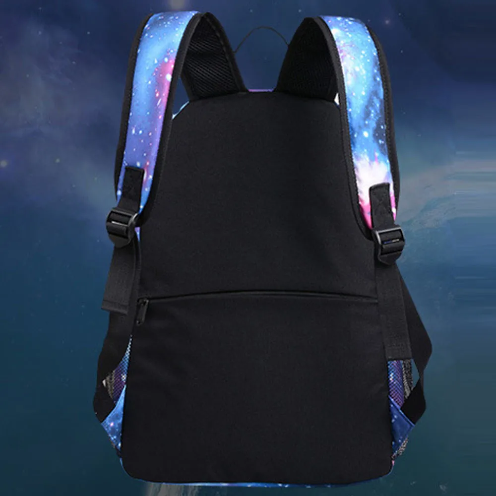 Párrafo 2 chicas adolescentes Galaxy bolsa de la escuela noctilucentes mochila de lona cargador USB estrella bolsa Mochilas Escolares # YL Párrafo 2 chicas adolescentes Galaxy bolsa de la escuela noctilucentes mochila de lona cargador USB estrella bolsa Mochilas Escolares # YL