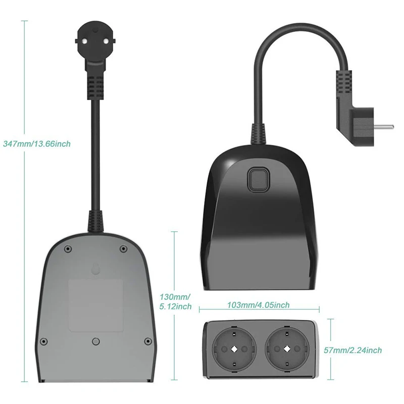 Outdoor Smart Plug, AOFO Outdoor Wi-Fi Outlet, Compatible with Alexa and Google Home,Wireless Remote Control/Timer by Smartphone