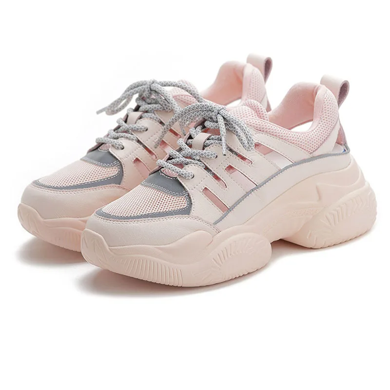 

Adul Sports Shoes Female 2019Spring And Summer Sneaker New Korean Version Of The Wild Casual Hollow Mesh Breathable Old ShoeB23