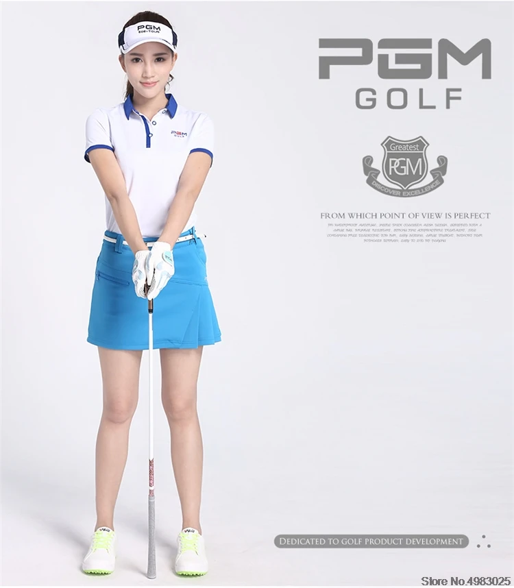 Pgm женские юбки для гольфа против морщин плиссированные Дышащие Короткие теннисные юбки с шортами для бега AA60474