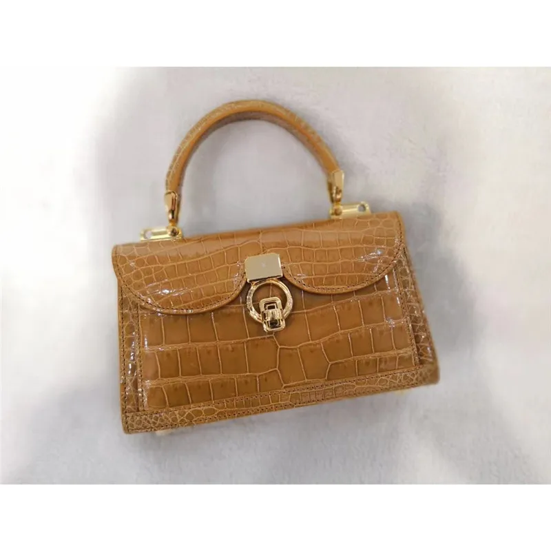 

LGLOIV Real crocodile luxury handbags women bags designer with logo satchel custom-made 2018