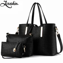 3pcs Set Luxury Knitting Leather Bags Women Famous Brands Designer Casual Totes Female Shoulder HandBags bolsos