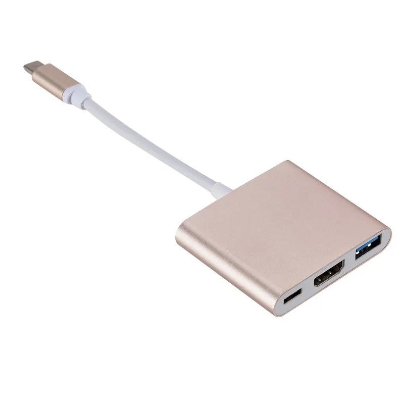 USB-C к HDMI 3 в 1 кабель конвертер для samsung huawei Apple Usb 3,1 Thunderbolt 3 Тип C переключатель к HDMI 4 к Кабель-адаптер 1080 P