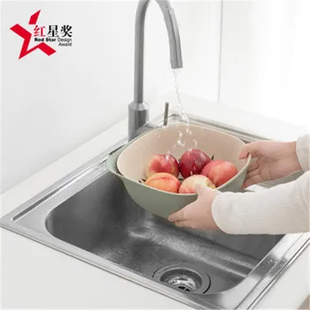 

Double-layer Fruit Vegetable Washing Basket Drain Rack Over Sink Colanders Strainer Drying Rack Kitchen Storage Filter Basket