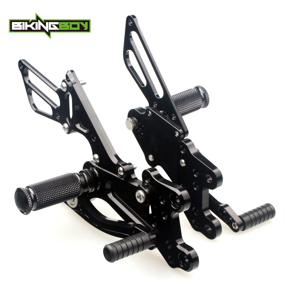 Black New CNC Billet Motorcycle Adjustable Rearsets Footpegs Rear Sets