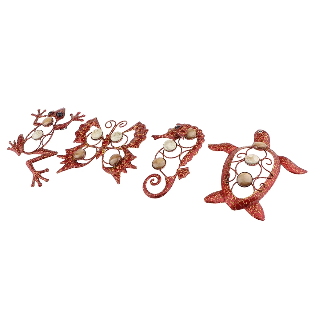 Gecko Butterfly Sea Horse Tortoise Wall Art Ornament - Metal Wall Hanging